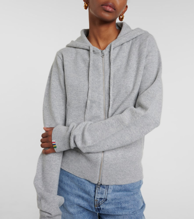 Extreme Cashmere N°318 Hood Cashmere-blend Zip-up Hoodie In Grey