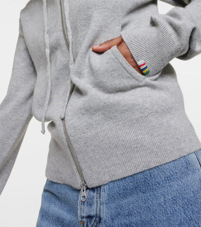 Extreme Cashmere N°318 Hood Cashmere-blend Zip-up Hoodie In Grey