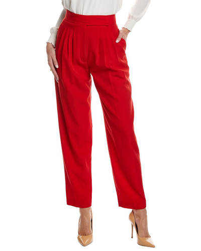 Shop Burberry Wool Pant In Red