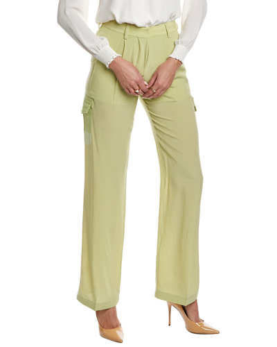 Shop Burberry Silk Pant In Green