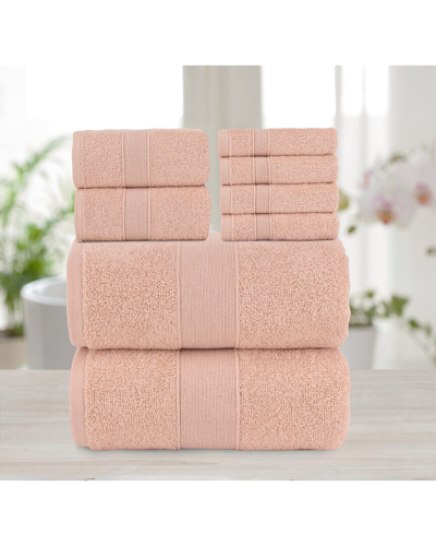 Shop Chic Home Premium 8pc Pure Turkish Cotton Towel Set In Pink