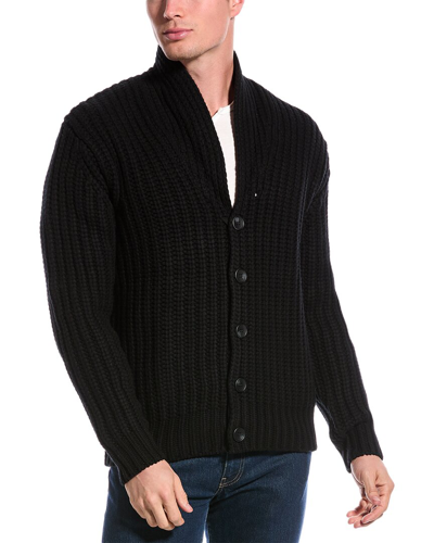 Shop Joe's Jeans Merino Wool Shawl Collar Cardigan In Black