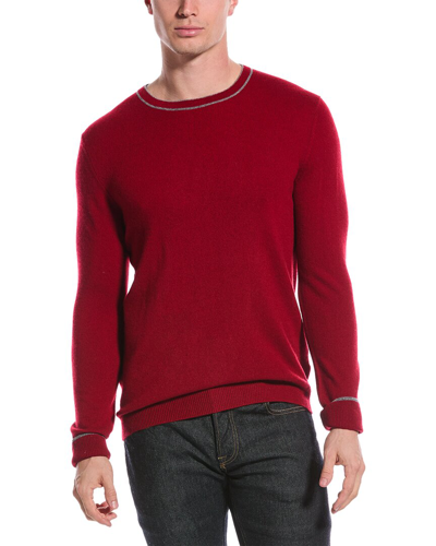 Shop Qi Cashmere Contrast Trim Cashmere Sweater In Red