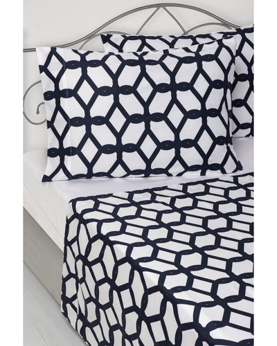 Shop Brooks Brothers 200tc Chain Link Allover Printed Cotton Sateen Sheet Set