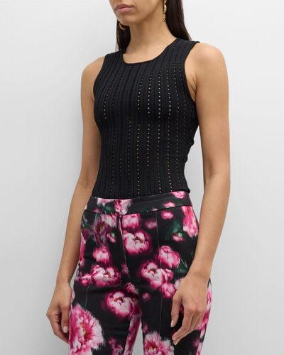 Shop Adam Lippes Pointelle Knit Tank Top In Black