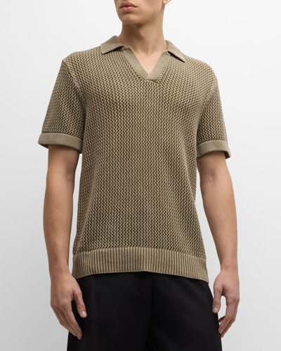 Shop Stampd Men's Loose-gauge Polo Shirt In Olive