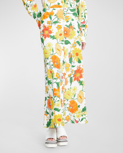 Shop Stella Mccartney Floral-print Maxi Skirt In 7504 Multi Oran