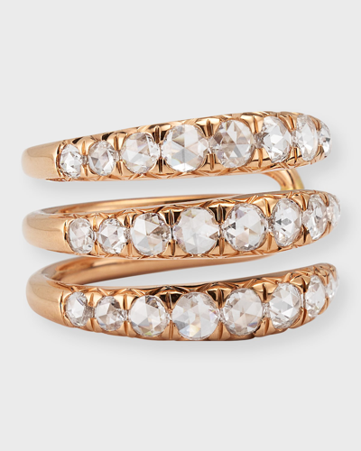 Shop 64 Facets 18k Rose Gold Claw Ring With Round Rose Cut Diamonds