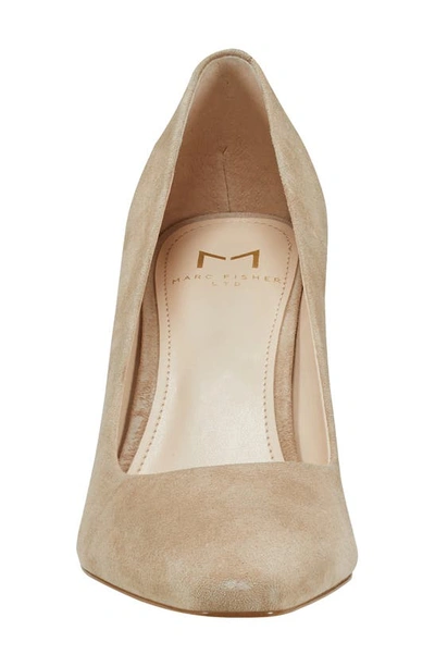 Shop Marc Fisher Ltd Yalina Pointed Toe Block Heel Pump In Light Natural Suede