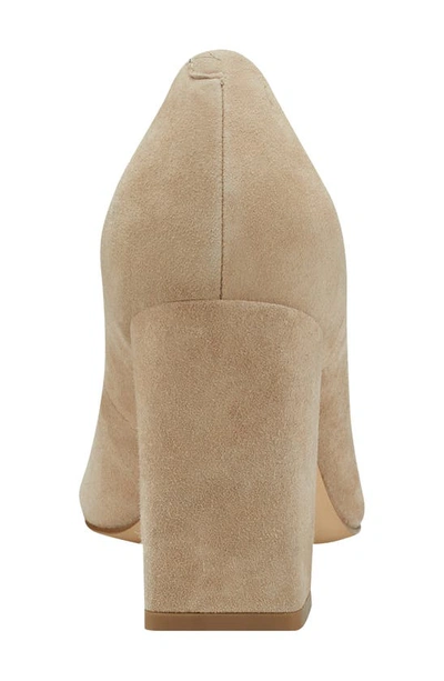 Shop Marc Fisher Ltd Yalina Pointed Toe Block Heel Pump In Light Natural Suede