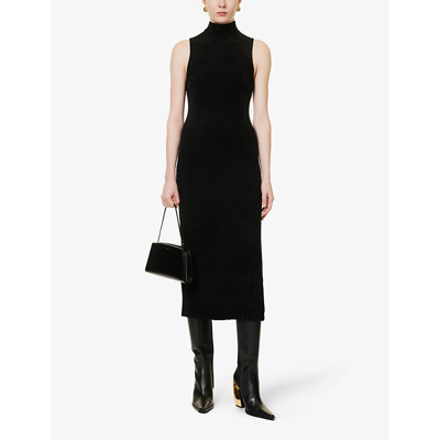 Shop Proenza Schouler White Label Women's Black Lyndsey High-neck Knitted Maxi Dress