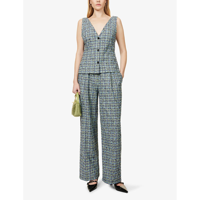 Shop Stine Goya Women's Check Jesabelle Checked Recycled Polyester-blend Trousers