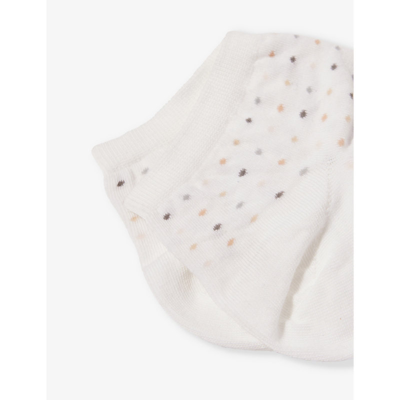 Falke Womens White Multi-spot Ankle-rise Stretch-cotton Blend Socks In White