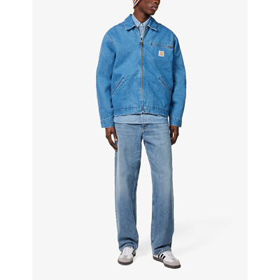 Shop Carhartt Wip Men's Blue Detroit Brand-patch Denim Jacket