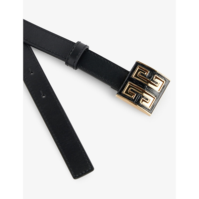 Shop Givenchy Women's Black Logo-buckle Leather Belt