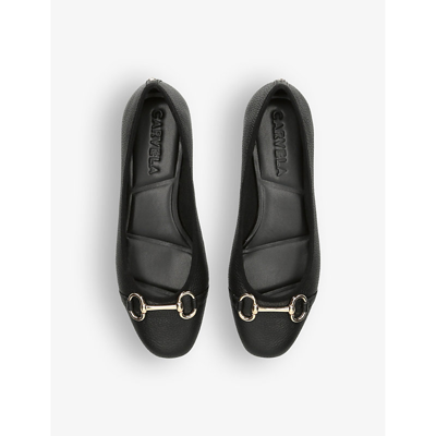 Shop Carvela Comfort Women's Black Click Horsebit-embellished Leather Ballet Pumps