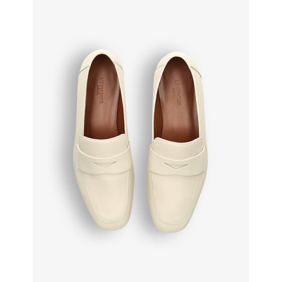 Shop Le Monde Beryl Soft Leather Penny Loafers In White