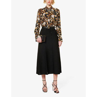 Shop Mary Katrantzou Womens Mettalum Aop Black Lana Floral-print Silk Blouse In Multi-coloured