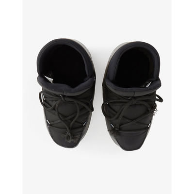 Shop Moon Boot Womens Black Logo-print Padded Woven Snow Boots