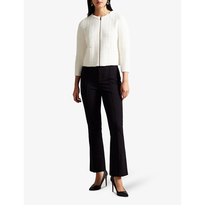 Shop Ted Baker Belenah Slim-fit High-rise Stretch-cotton Trousers In Black