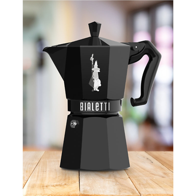 Bialetti Black Moka Express Exclusive Six-cup Aluminium Espresso Maker In Black