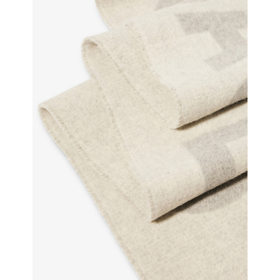 Jacquemus Womens Grey L'echarpe Branded Wool Knitted Scarf In Grey