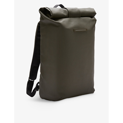 Horizn Studios Womens Dark Olive Sofo Rolltop Recycled Coated-cotton Canvas And Recycled Polyester-b In Dark Olive