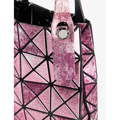 Shop Bao Bao Issey Miyake Womens Pink Mix Platinum Mini Metallic Woven Tote Bag 1 Size