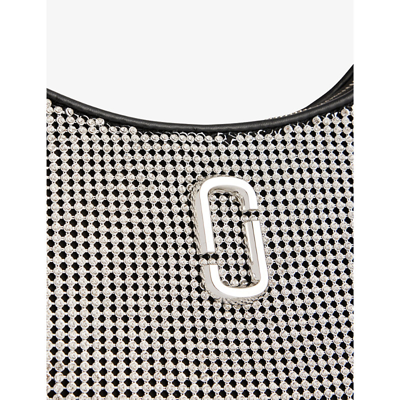 Shop Marc Jacobs The Curve Crystal-embellished Leather Shoulder Bag In Crystals