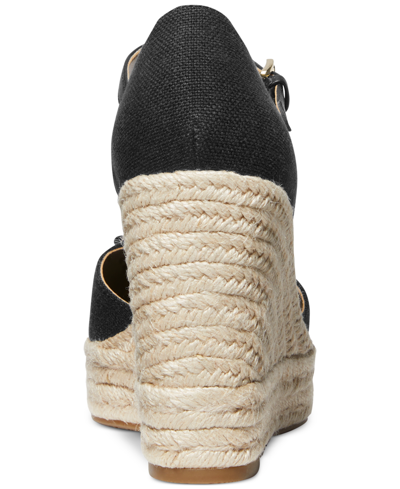 Michael Kors Michael  Women's Nori Espadrille Platform Wedge Sandals In Black