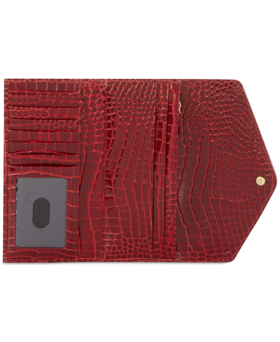 Shop Brahmin Veronica Glissandro Embossed Leather Wallet In Red
