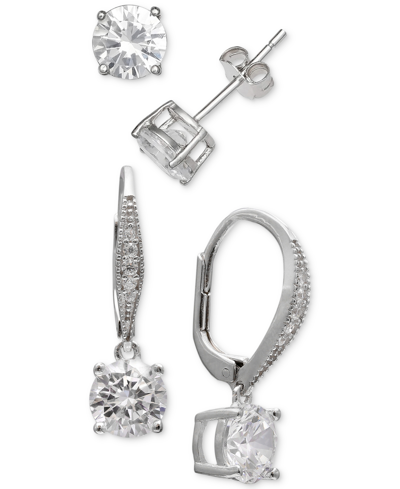Shop Giani Bernini 2-pc. Cubic Zirconia Earring Set In Sterling Silver, Created For Macy's