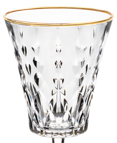 Lorren Home Trends Marilyn Gold-tone Red Wine Goblets, Set Of 4 In Gold