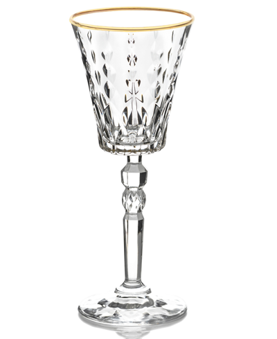 Lorren Home Trends Marilyn Gold-tone Red Wine Goblets, Set Of 4 In Gold