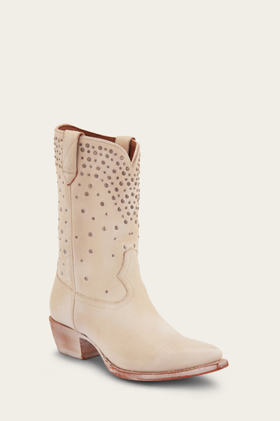 Shop The Frye Company Frye Sacha Mid Stud Boots In White