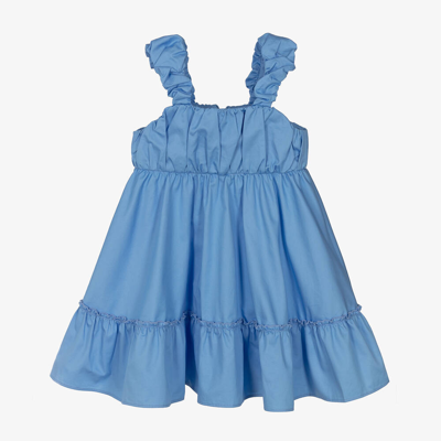 Shop Lapin House Girls Blue Cotton Dress
