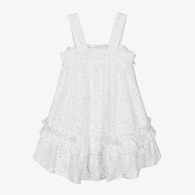 Shop Lapin House Girls White Cotton Broderie Anglaise Dress