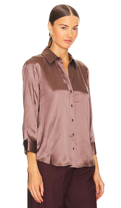 Shop L Agence Dani Sleeve Blouse In Deep Taupe