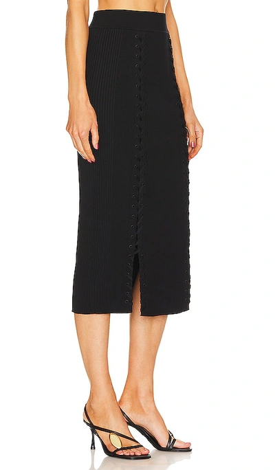 Simkhai Helix Lace-up Midi Skirt In Black