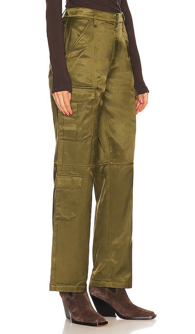 Shop Rag & Bone Cailyn Satin Cargo Pant In Army Green