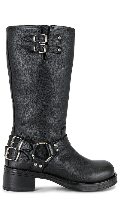 Shop Steve Madden Astor Boot In Black Leather