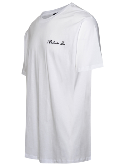 Shop Balmain Man  White Cotton T-shirt