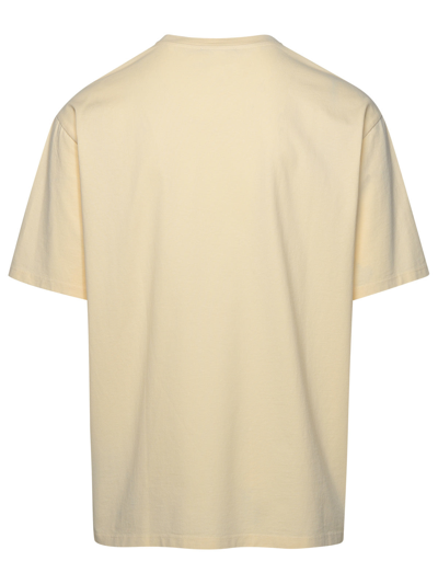 Shop Balmain Man  Cream Cotton T-shirt
