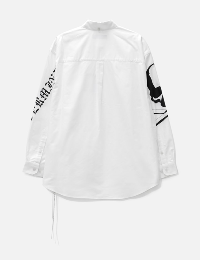 Shop Mastermind Japan Cotton Long Sleeve Shirt In White