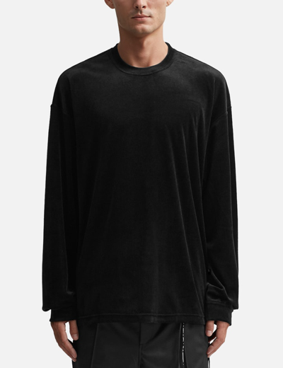 Shop Mastermind Japan Boxy Fit Velour Long Sleeve T-shirt In Black