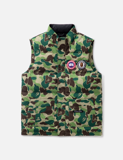 Shop Canada Goose Abc Camo Freestyle Vest In Green