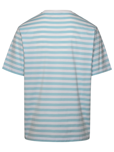 Shop Versace Man  Light Blue Cotton T-shirt