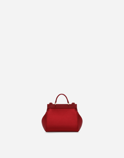 Dolce & Gabbana Satin Mini Sicily Handbag In レッド