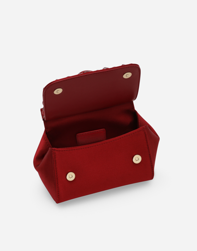 Dolce & Gabbana Satin Mini Sicily Handbag In レッド
