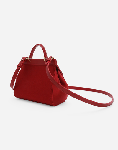 Dolce & Gabbana Satin Mini Sicily Handbag In レッド